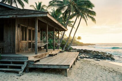 Oceanfront beach house on the North Shore of Oahu