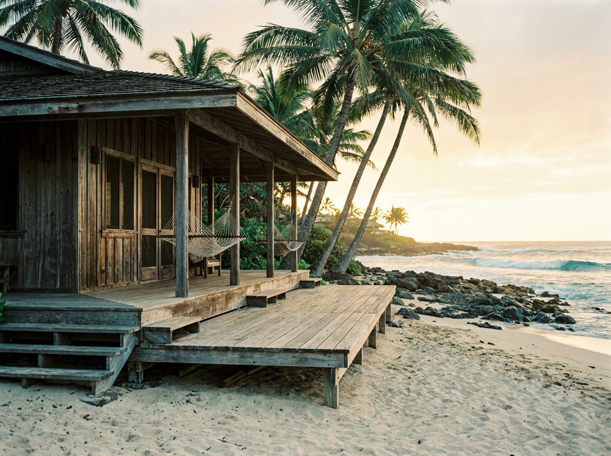 Oceanfront beach house on the North Shore of Oahu