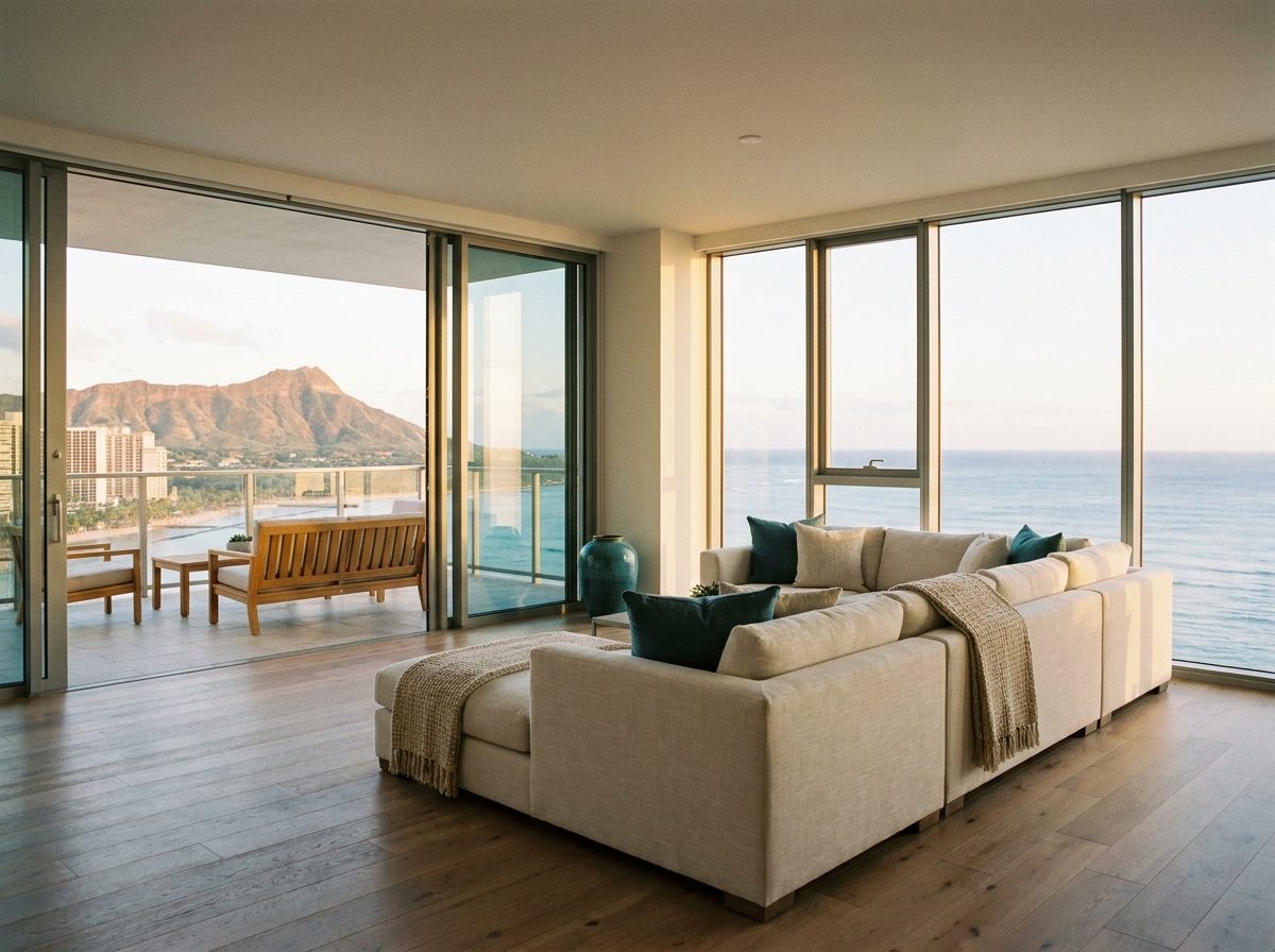 Penthouse suite overlooking Waikiki and Diamond Head
