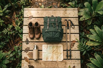 Hiking gear rental package at a Hawaii trailhead
