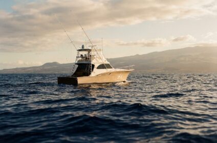 Deep sea fishing charter boat off Kona